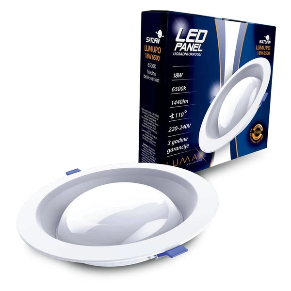 Led panel SATURN LUMUPO 18W-6500K ugradni okrugli