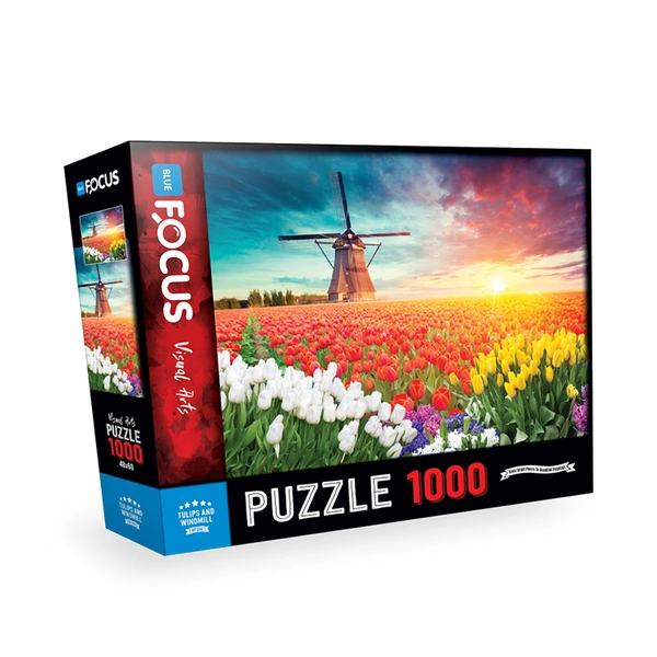 PUZZLE 1000 delova TULIPS AND WINDMILL BF296