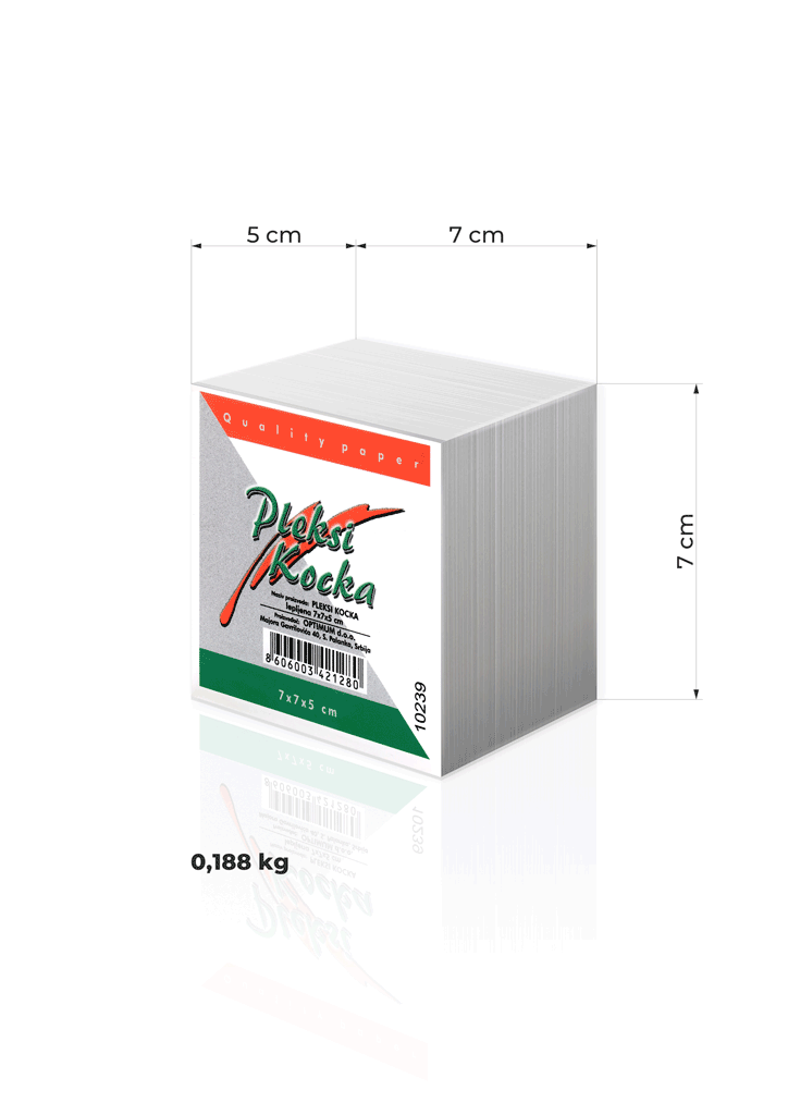 PLEKSI KOCKA 7X7 BELA 10239 LEPLJENA