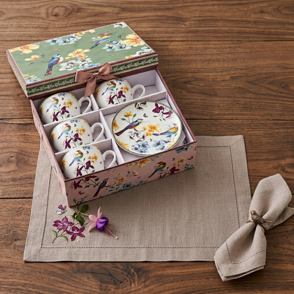 ŠOLJA SET 4/1 OP25429 130ML PTICE WY
