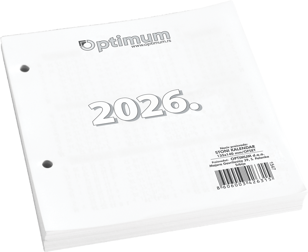 STONI KALENDAR DAN ZA DAN 135x140mm ofset 1547