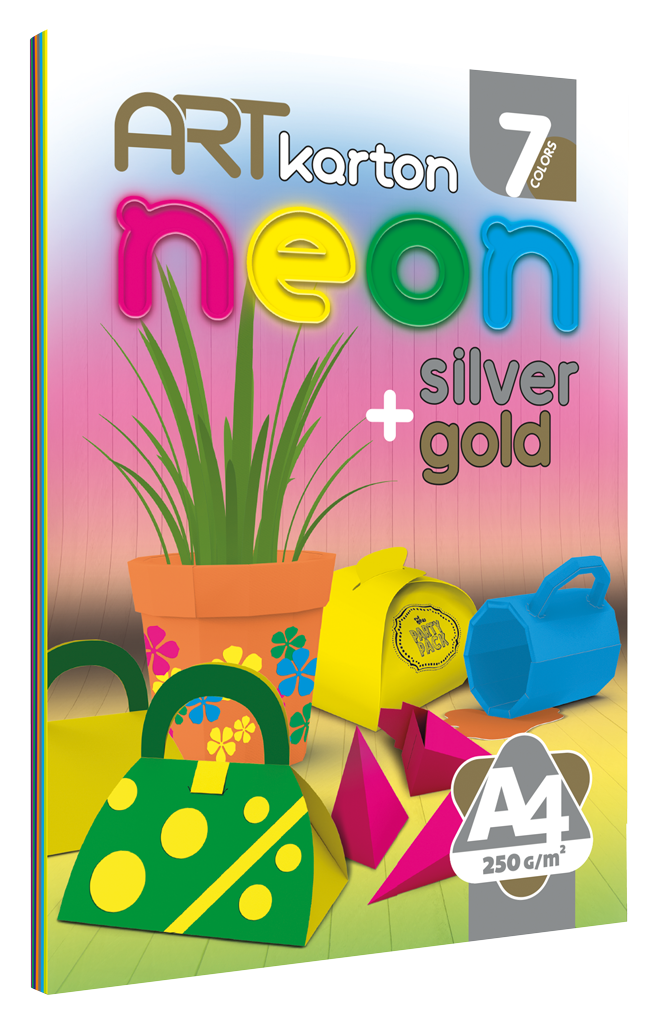 ART KARTON NEON BLOK 1/7 A4 22539 OPTIMUM 250gr