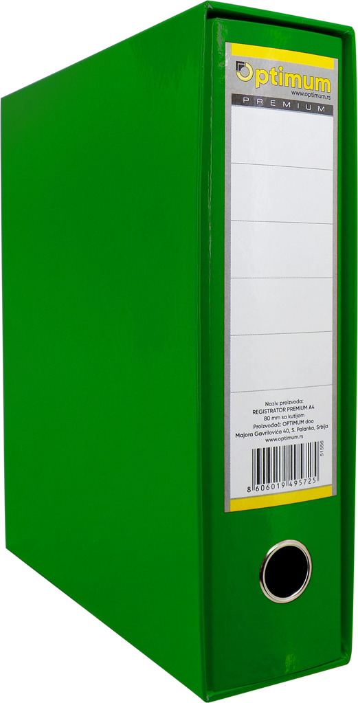 REGISTRATOR PREMIUM NORMAL A4 ZELENI plastificirani