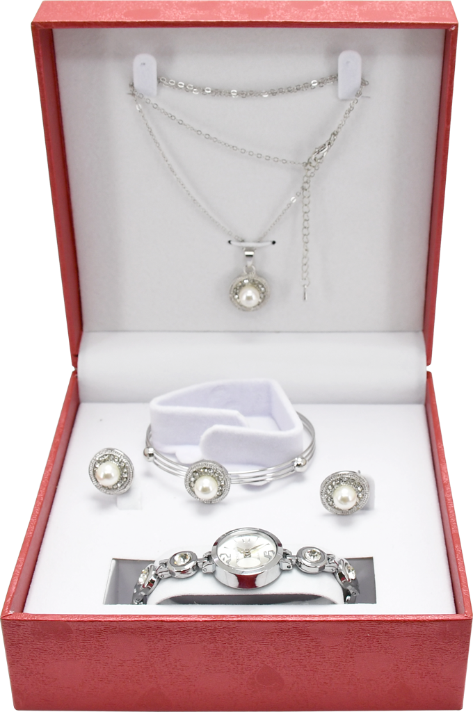 SET NAKITA OP24406 sat narukvica ogrlica minđu&scaron;e srebrni WY #