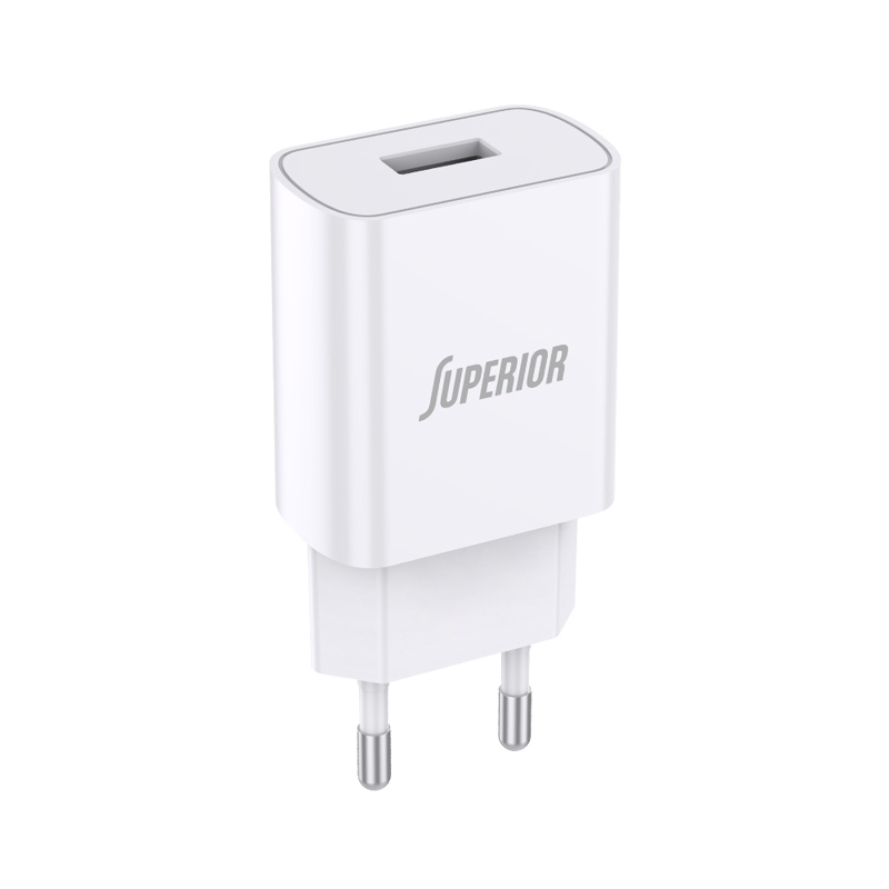 PUNJAČ BEZ KABLA SUPERIOR SU-P100 10.5W 2.1A BELI USB-A