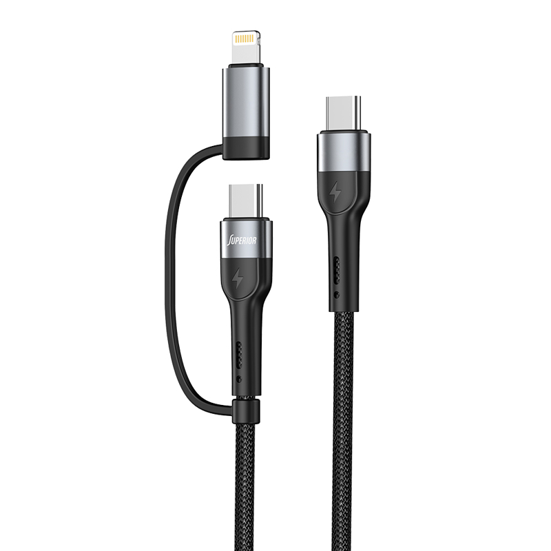 KABL USB SUPERIOR SU-K106 2u1 USB-C NA USB-C/LIGHTNING 1M CRNI 60W