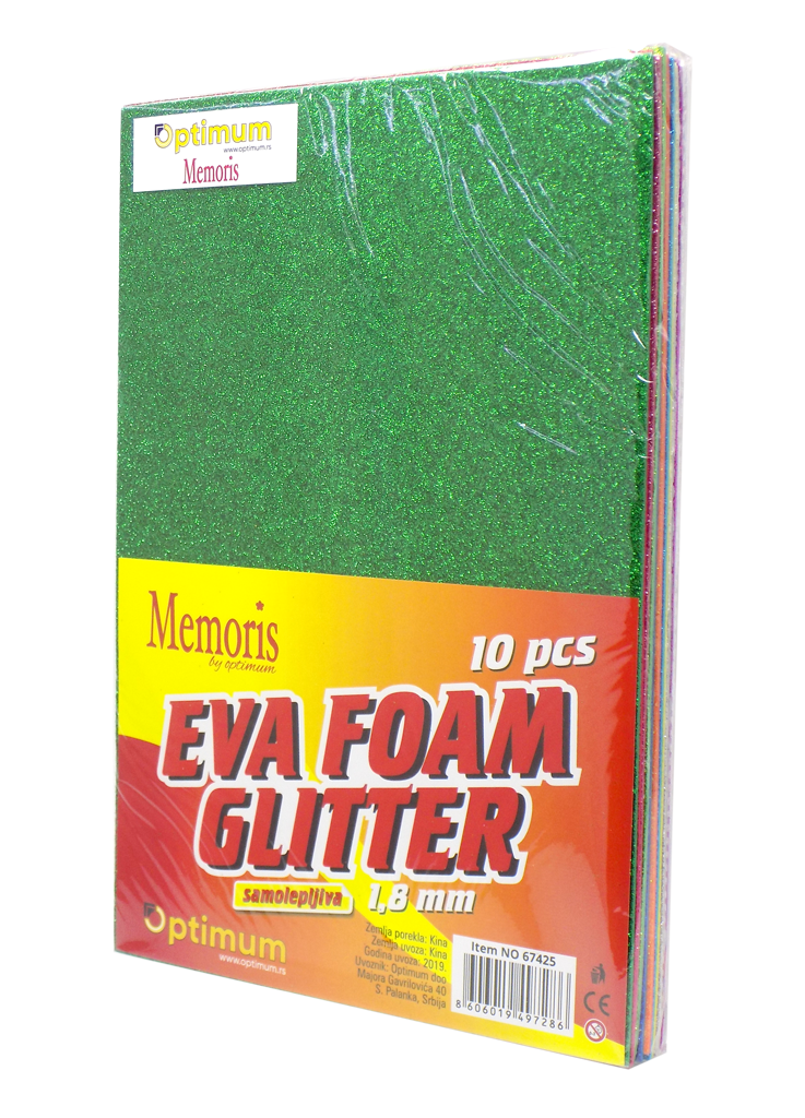 EVA PENA GLITTER A4/10 MIX 1.8mm OP1239 SAMOLEPIV WY