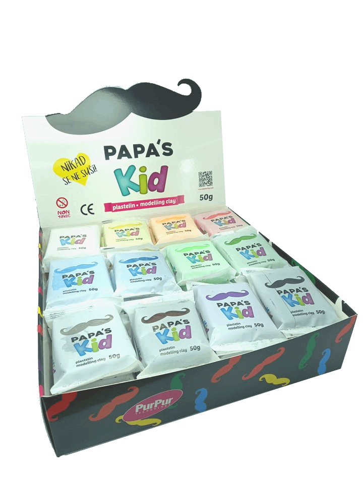 PLASTELIN PAPA'S KID 50 GR 12 BOJA 1/48