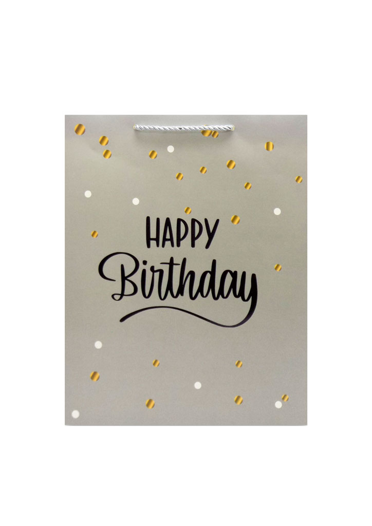 KESA UKRASNA L 26x32x10 OP1703 HAPPY BIRTHDAY ZLATO WY