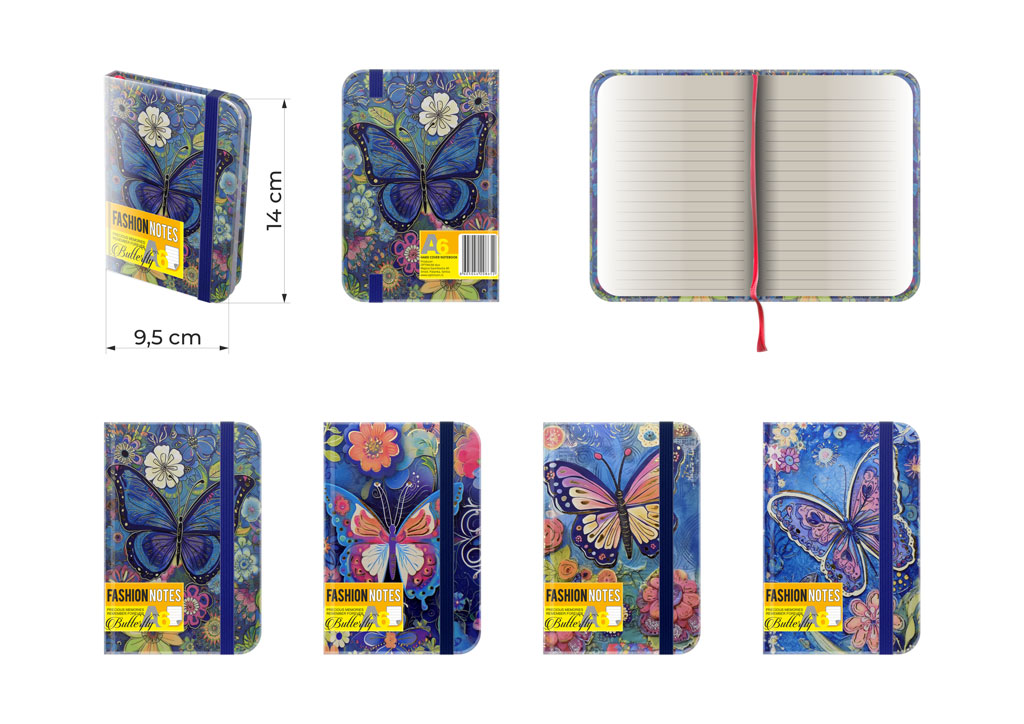 NOTES FASHION BUTTERFLY A6 TP LINIJE DISPLAY 1/12