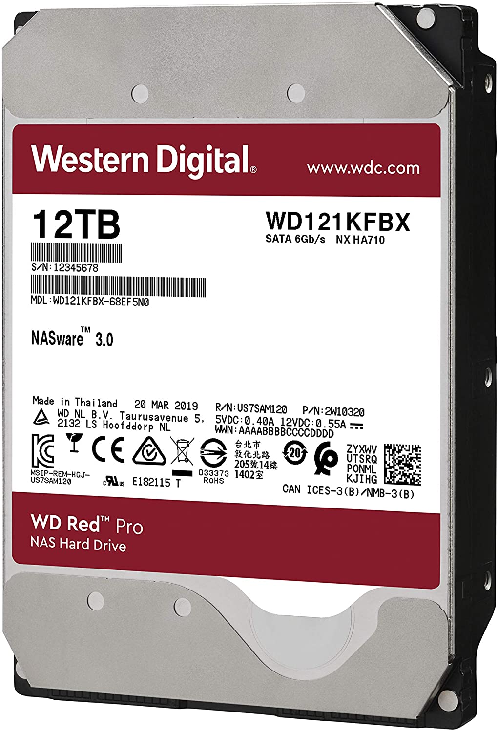 Western Digital 12 TB Red Pro WD121KFBX