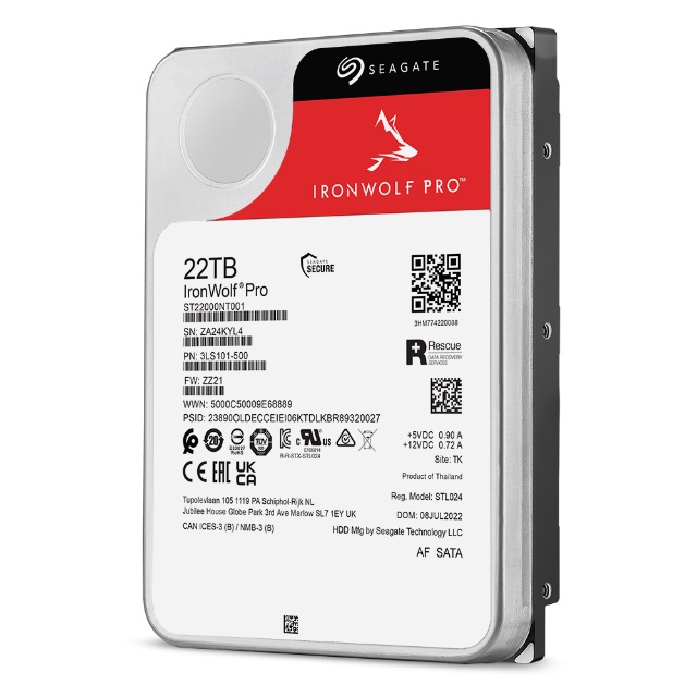 Seagate 22 TB Iron Wolf Pro ST22000NT001