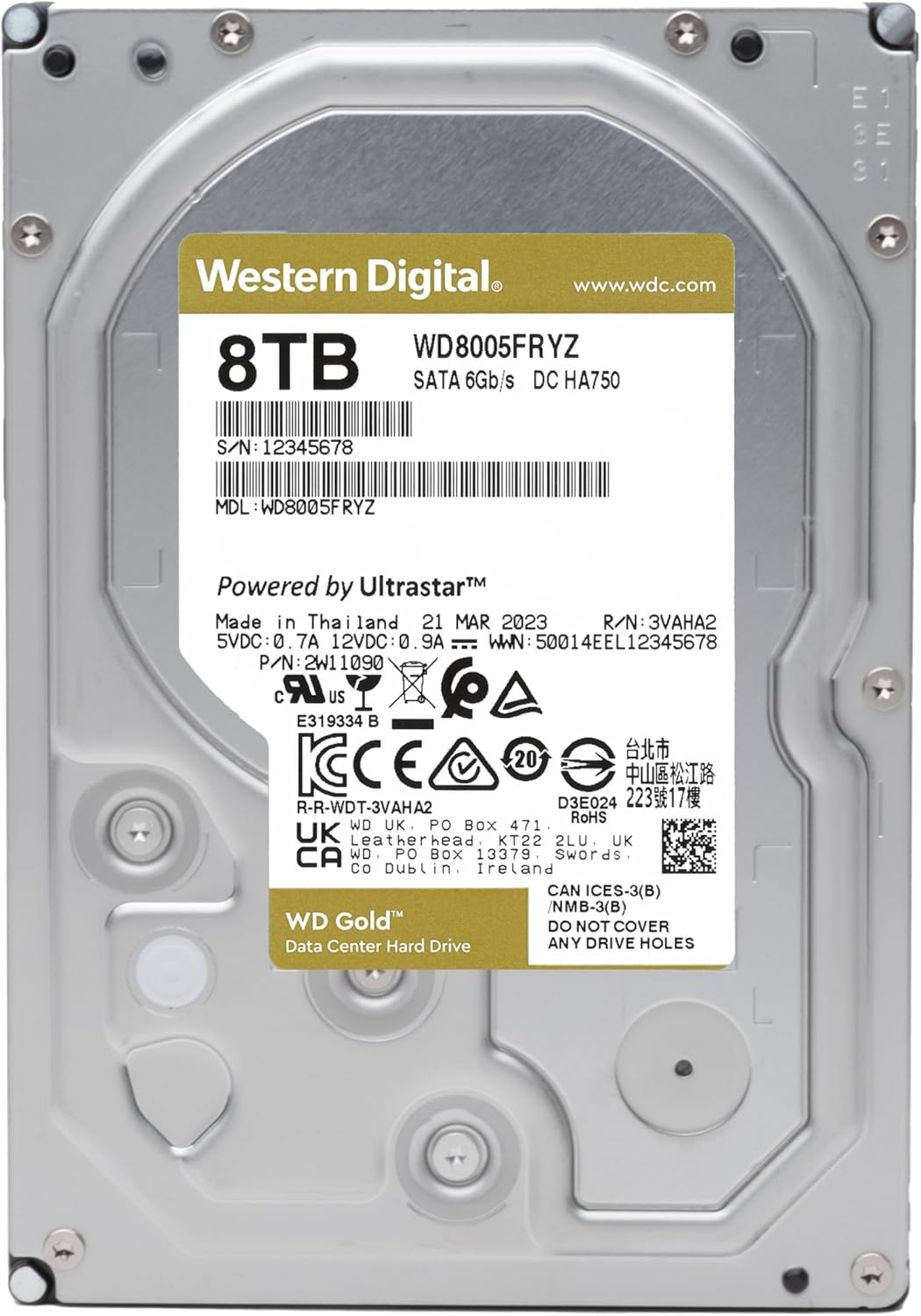 Western Digital 8 TB Gold WD8005FRYZ