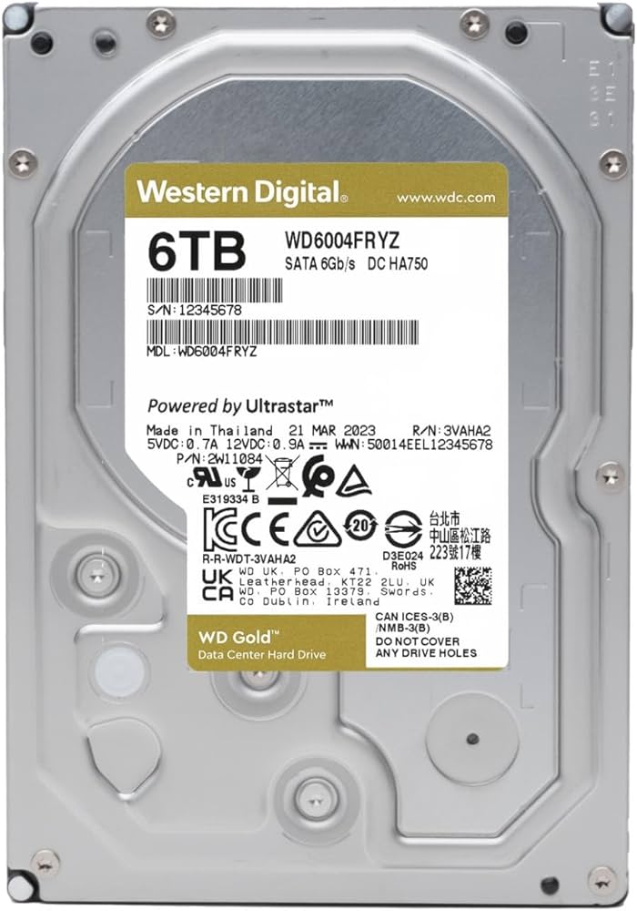 Western Digital 6 TB Gold WD6004FRYZ